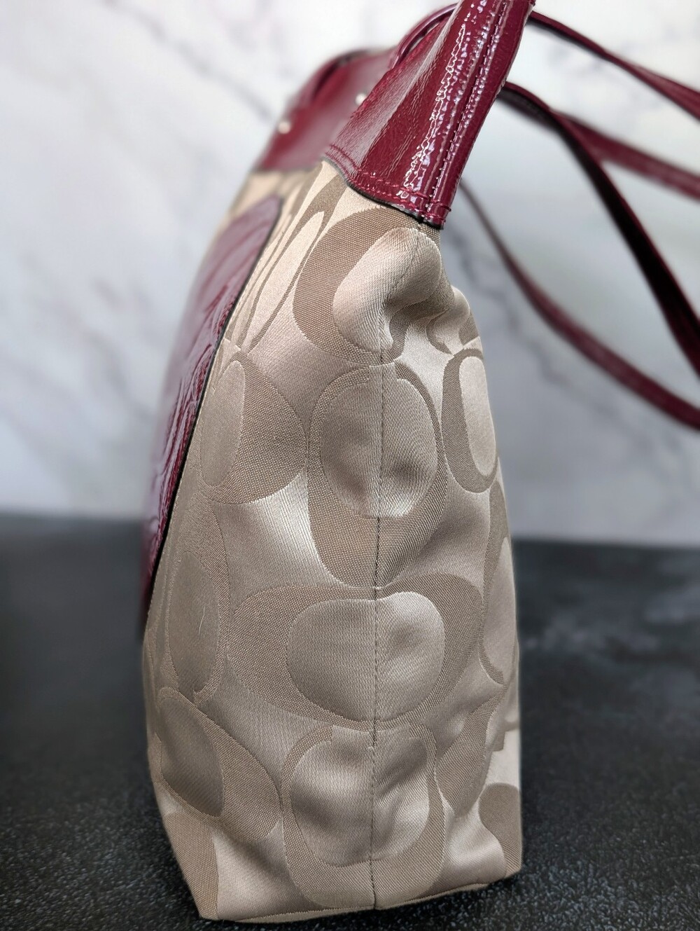 Coach Laura Signature Tote F18335 -Berry - Picture 5 of 14